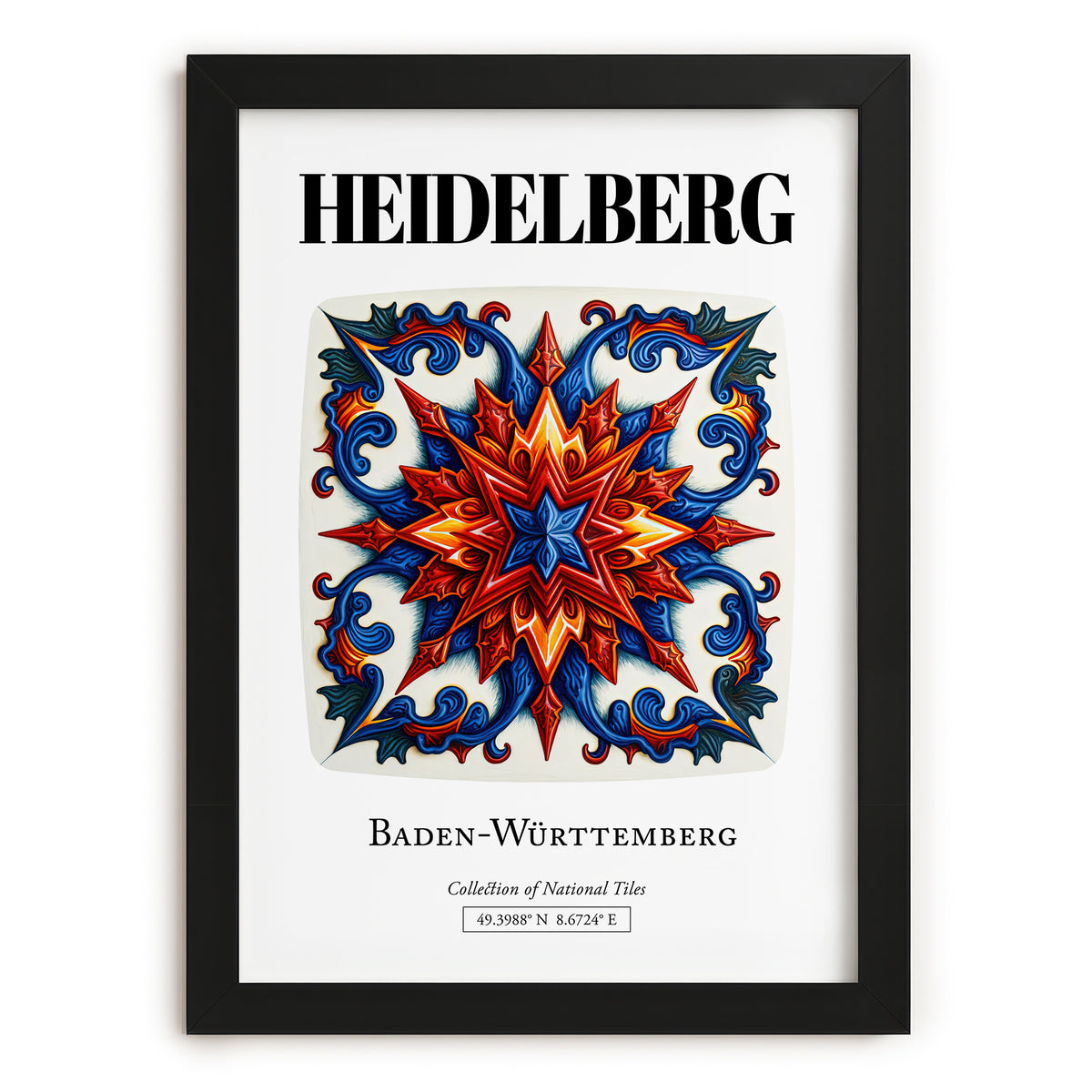 Heidelberg, Germany – Travel Poster, in sleek black frame