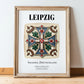 Leipzig, Germany – Travel Print, in wooden frame leaning on the floor