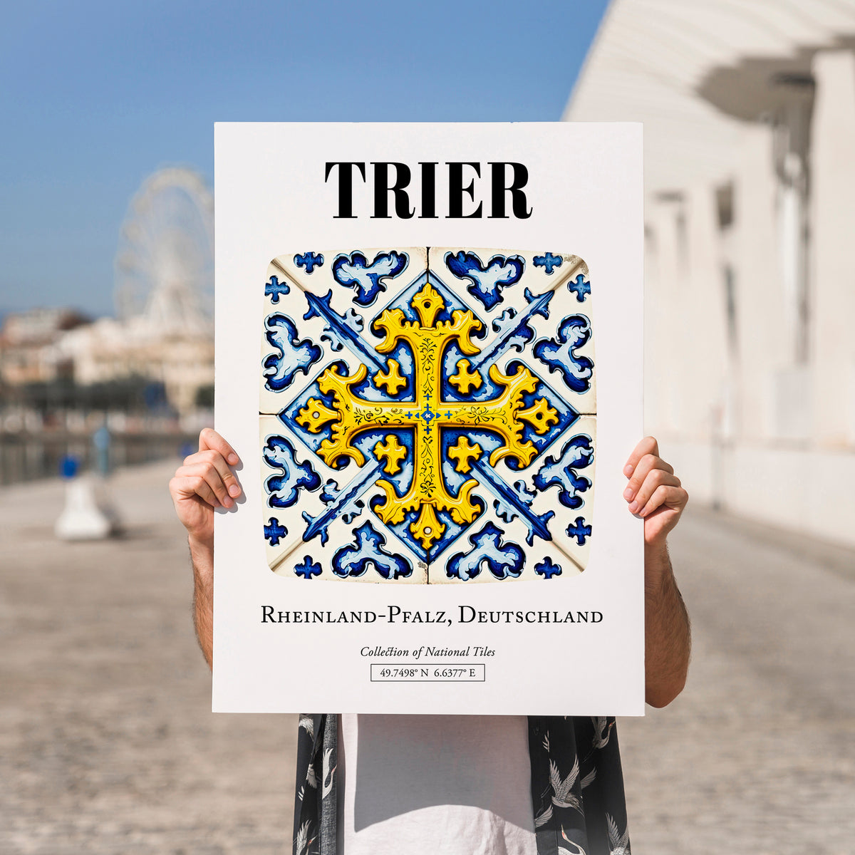 Trier, Germany – Travel Print, no-text version framed in wood