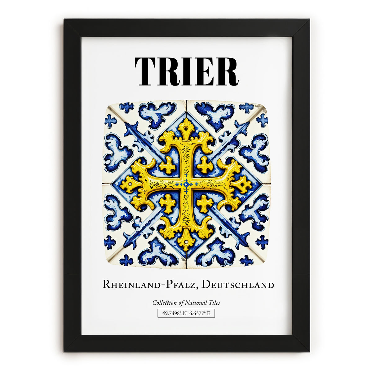 Trier, Germany – Travel Print, in sleek black frame