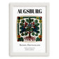 Augsburg, Germany – Travel Poster, placed in minimal white frame