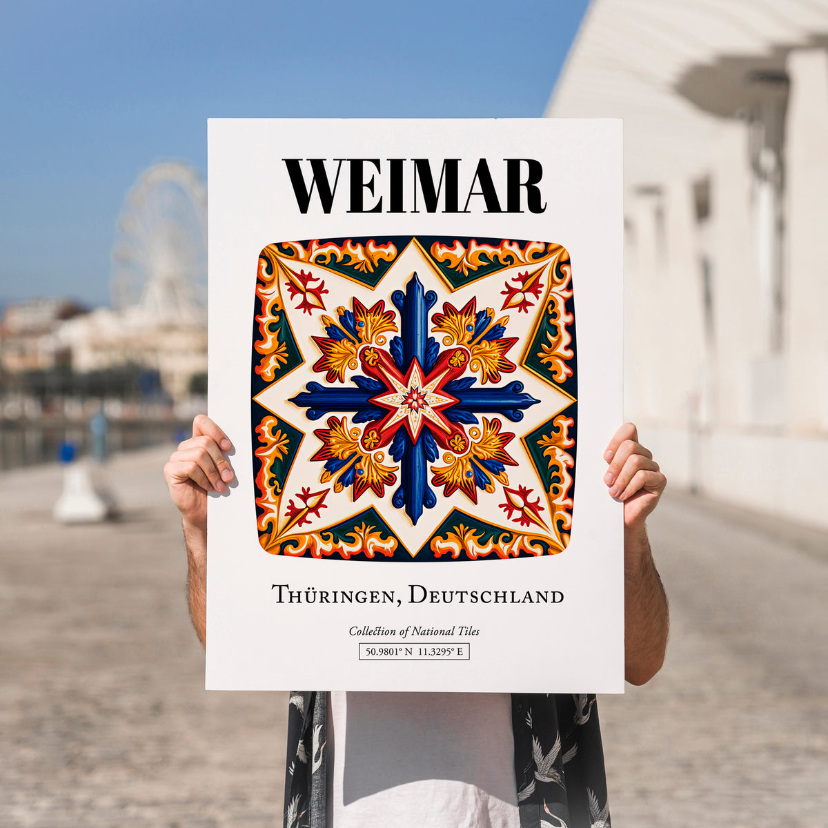 Weimar, Germany – Travel Print, no-text version framed in wood