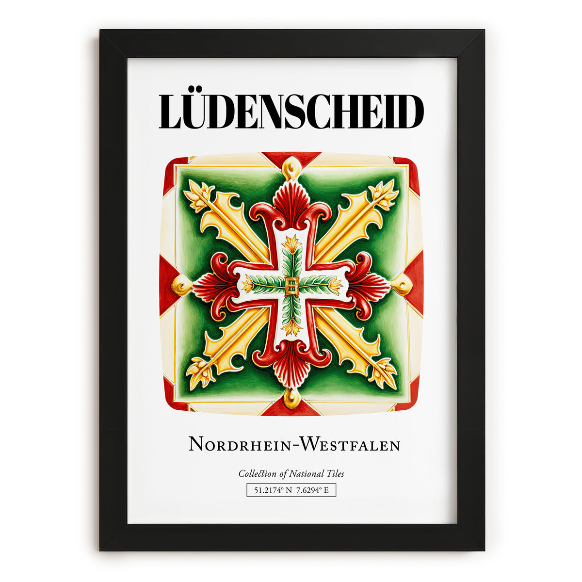 Lüdenscheid, Germany – Travel Poster, in sleek black frame