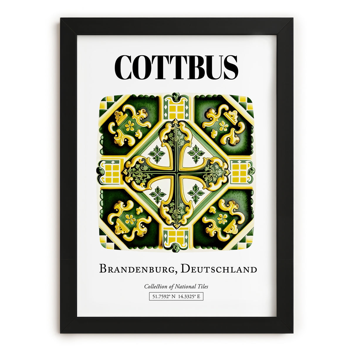 Cottbus, Germany – National Pride Wall Decor, in sleek black frame