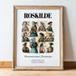 Roskilde, Denmark – Travel Poster, in wooden frame leaning on the floor