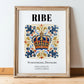 Ribe, Denmark – Travel Poster, in wooden frame leaning on the floor