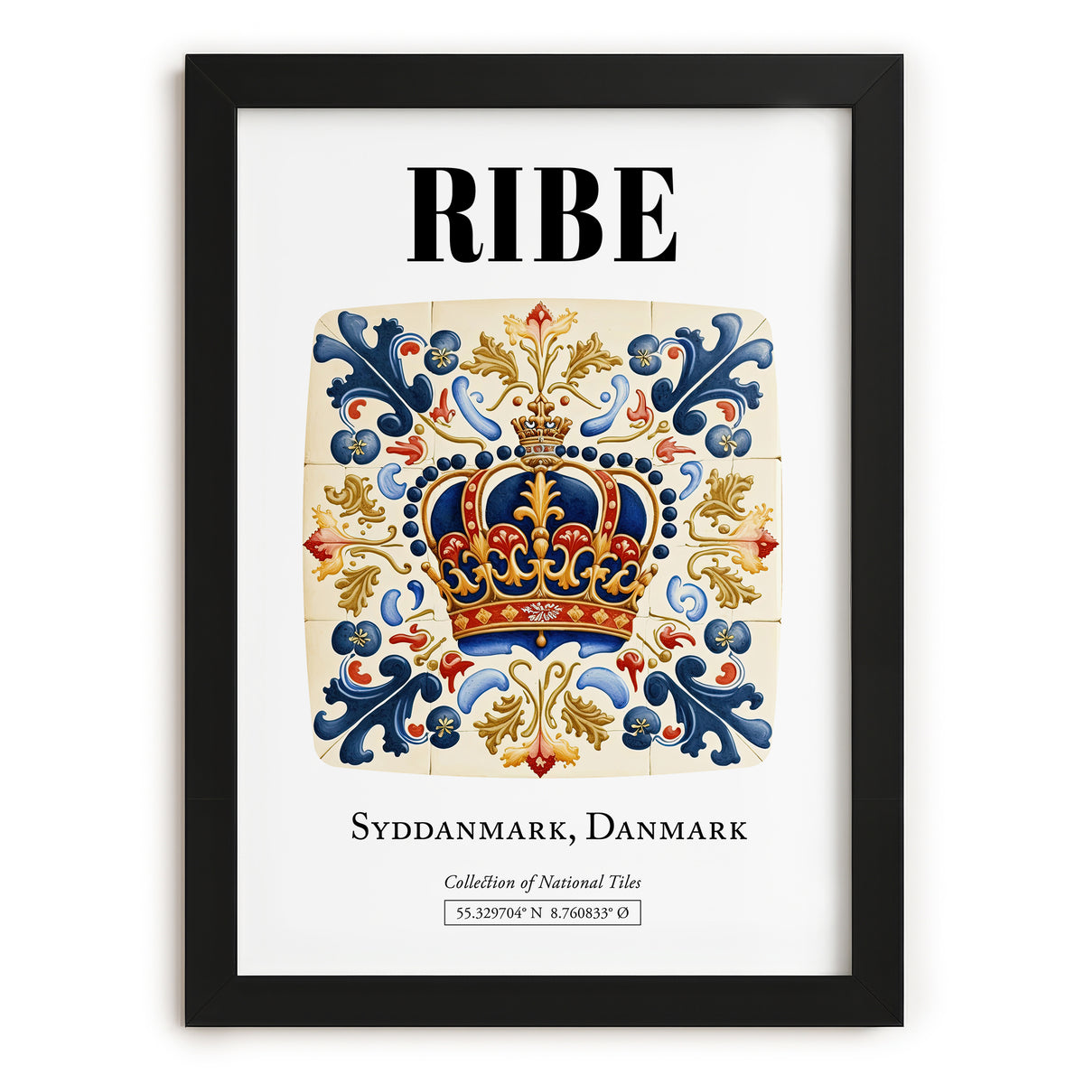 Ribe, Denmark – Travel Poster, in sleek black frame