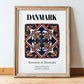 Danmark, Denmark – World Heritage Travel Poster, in wooden frame leaning on the floor