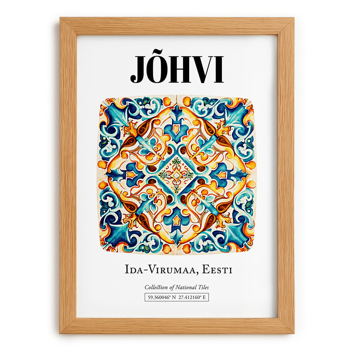 Jõhvi, Estonia – Travel Wall Art, set in oak frame