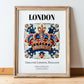 London, England – Travel Wall Decor, in wooden frame leaning on the floor