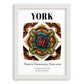 York, England – Travel Wall Art, placed in minimal white frame