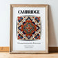 Cambridge, England – Travel Poster, in wooden frame leaning on the floor