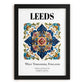 Leeds, England – Vintage Travel Poster, in sleek black frame