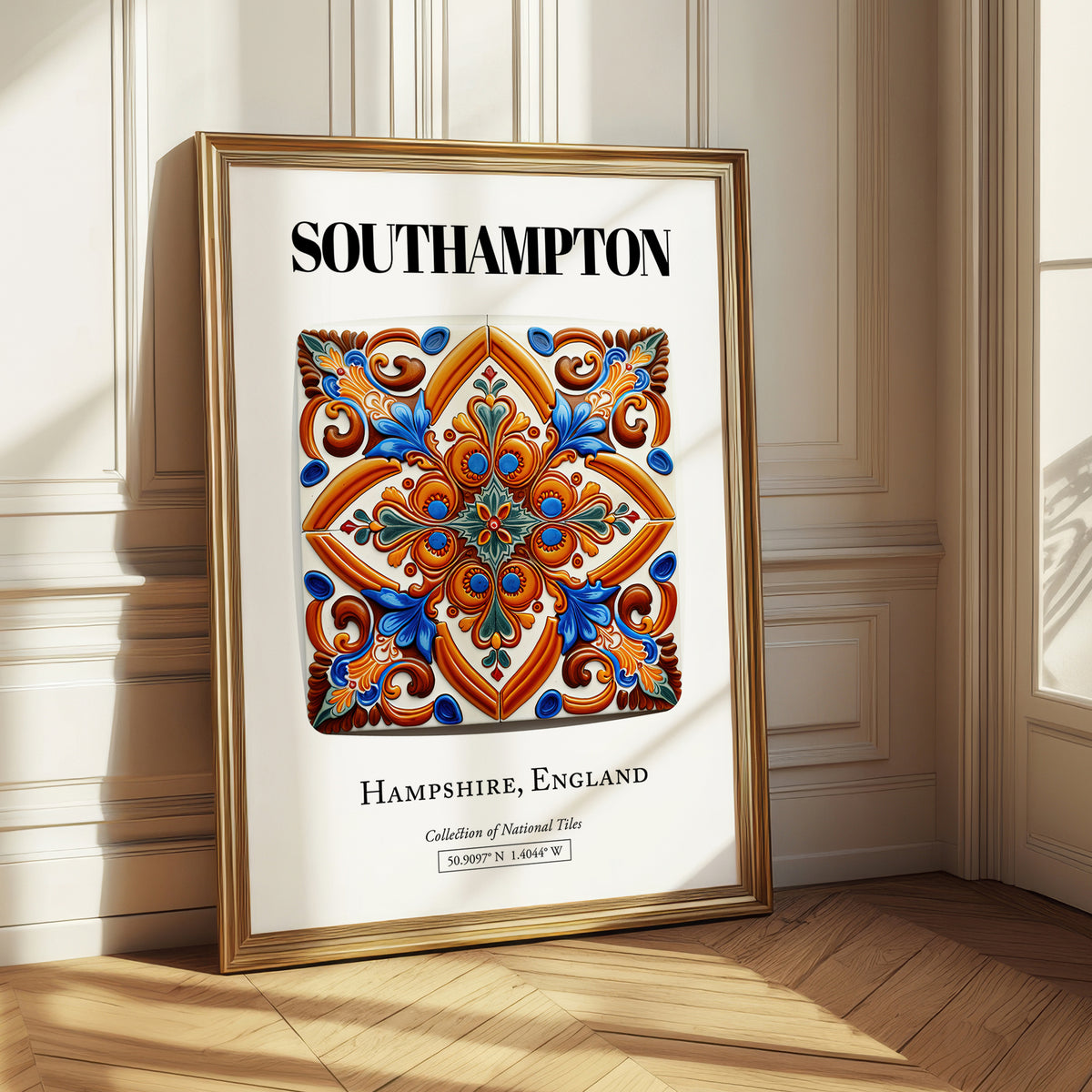 Southampton, England – Minimalist Travel Print, styled in a charming Paris street view