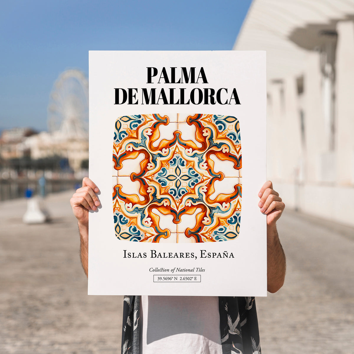 Palma De Mallorca, Spain – Travel Print, no-text version framed in wood