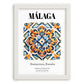 Málaga, Spain – Travel Wall Decor, placed in minimal white frame