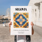 Segovia, Spain – Architectural Travel Art, no-text version framed in wood
