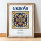 Logroño, Spain – Travel Print, in wooden frame leaning on the floor