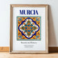 Murcia, Spain – Travel Print, in wooden frame leaning on the floor