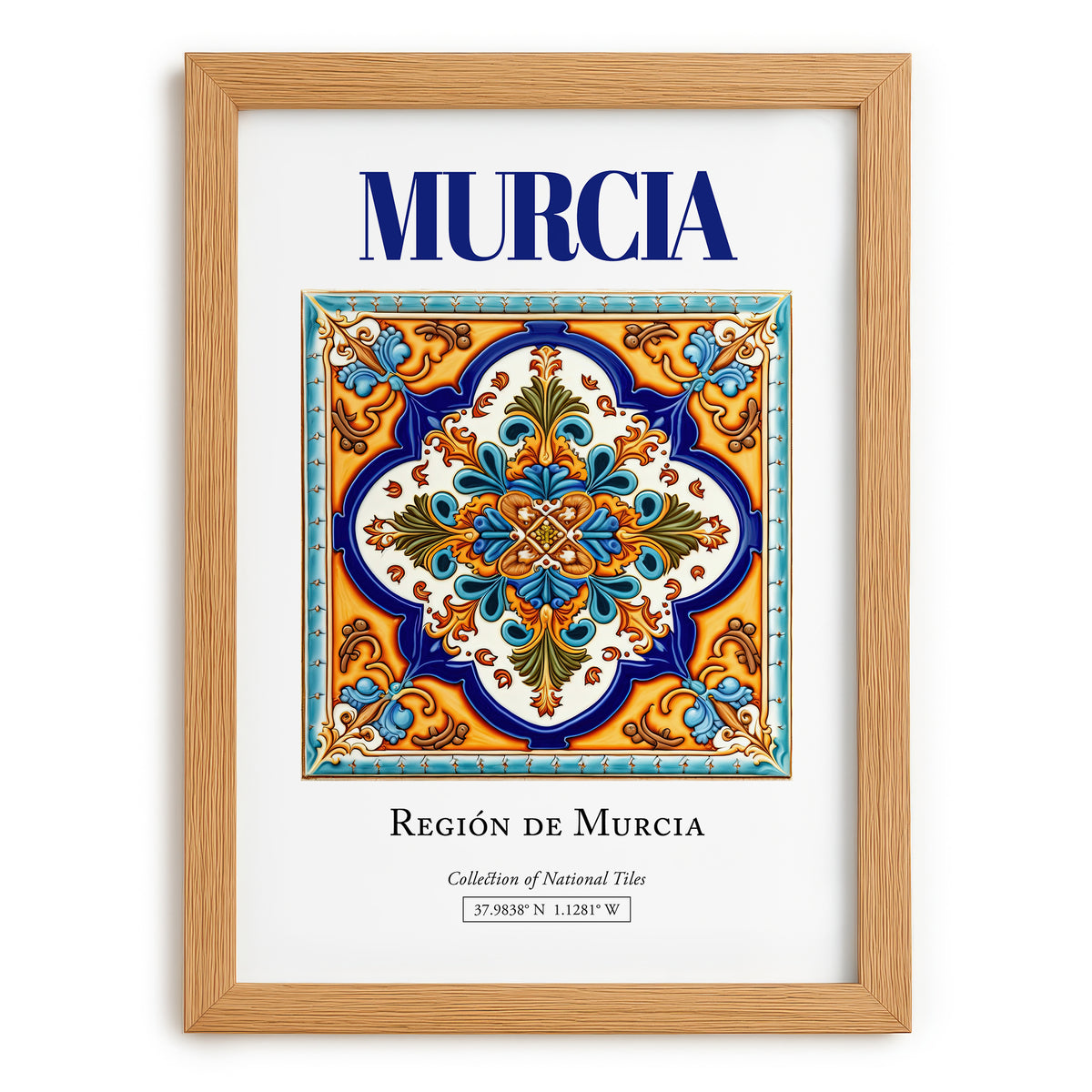 Murcia, Spain – Travel Print, set in oak frame