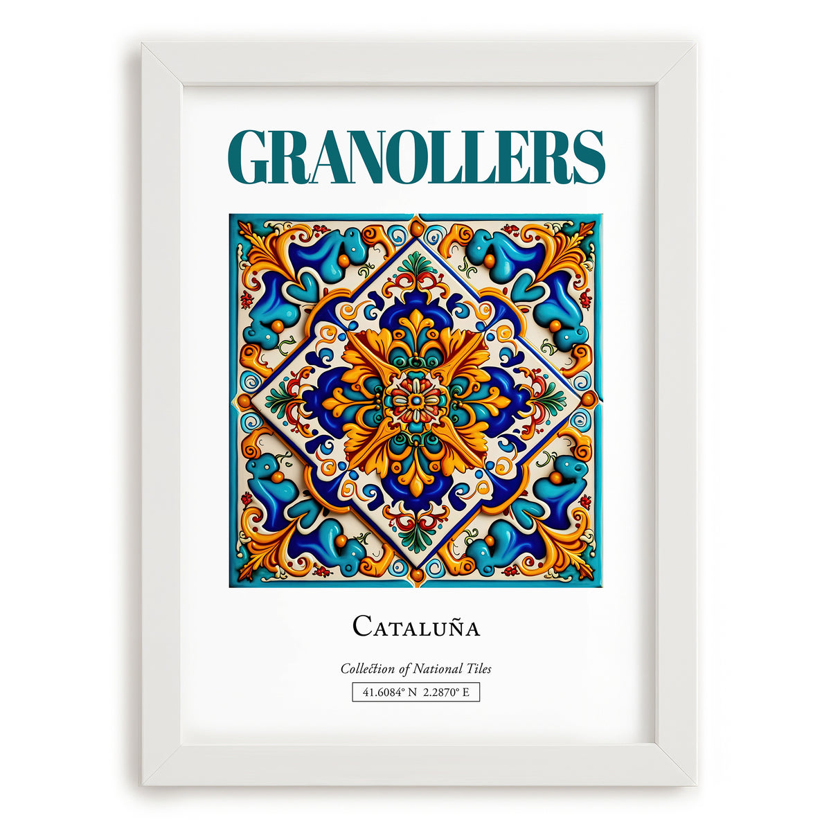 Granollers, Spain – Away From Home Poster, placed in minimal white frame