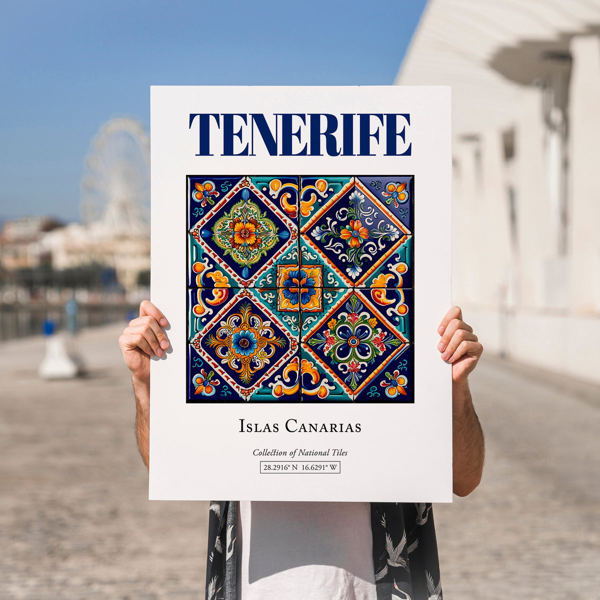 Tenerife, Spain – Travel Print, no-text version framed in wood