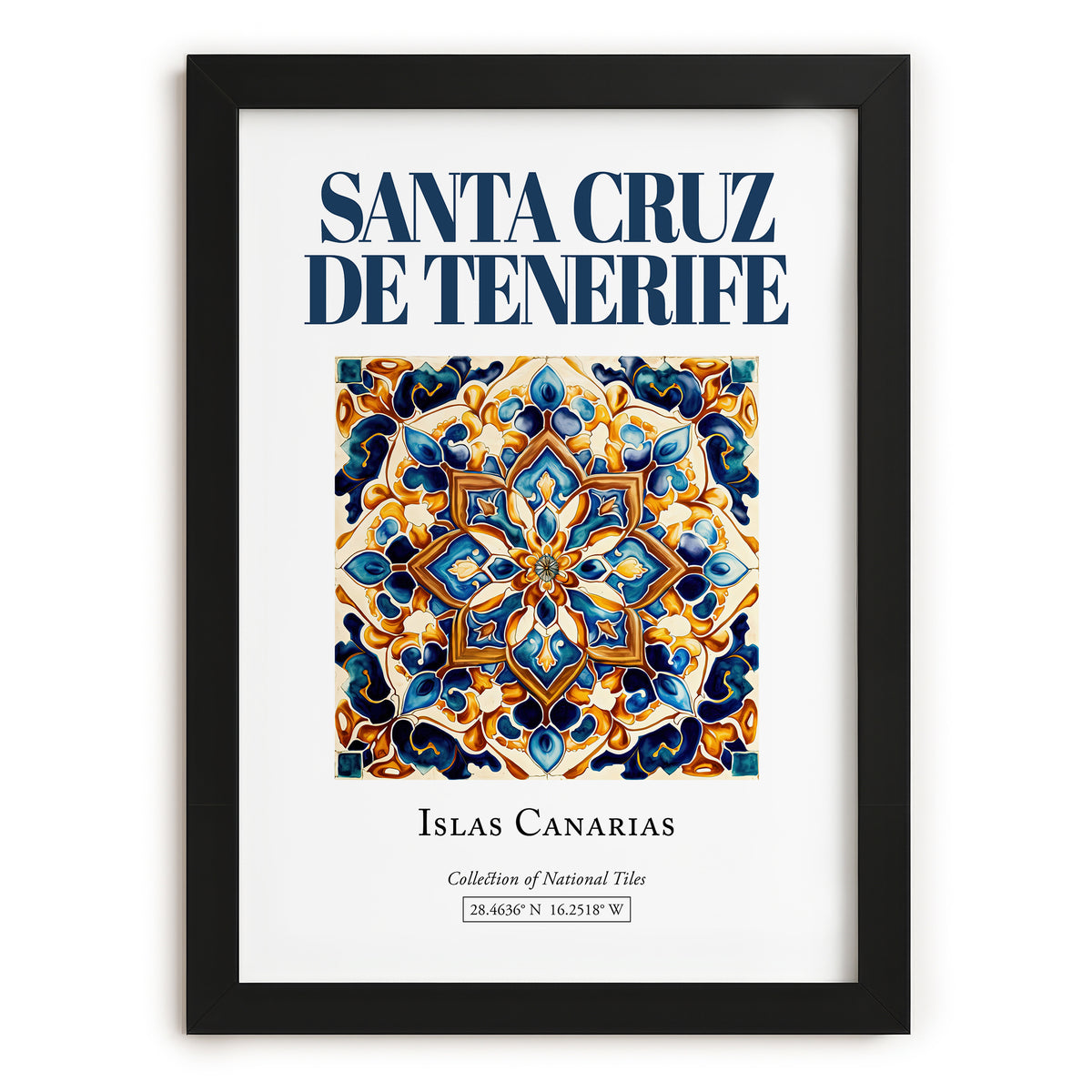 Santa Cruz de Tenerife, Spain – Travel Wall Art, in sleek black frame