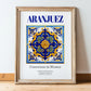 Aranjuez, Spain – Travel Poster, in wooden frame leaning on the floor