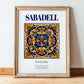 Sabadell, Spain – Cityscape Wall Art, in wooden frame leaning on the floor