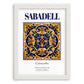 Sabadell, Spain – Cityscape Wall Art, placed in minimal white frame