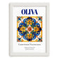 Oliva, Spain – Travel Print, placed in minimal white frame