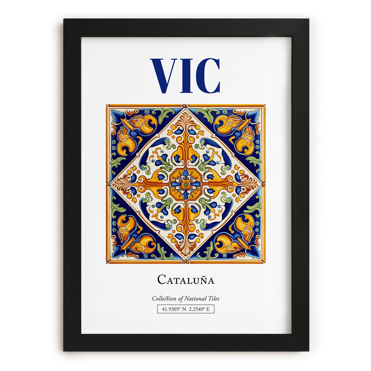 Vic, Spain – Travel Print, in sleek black frame