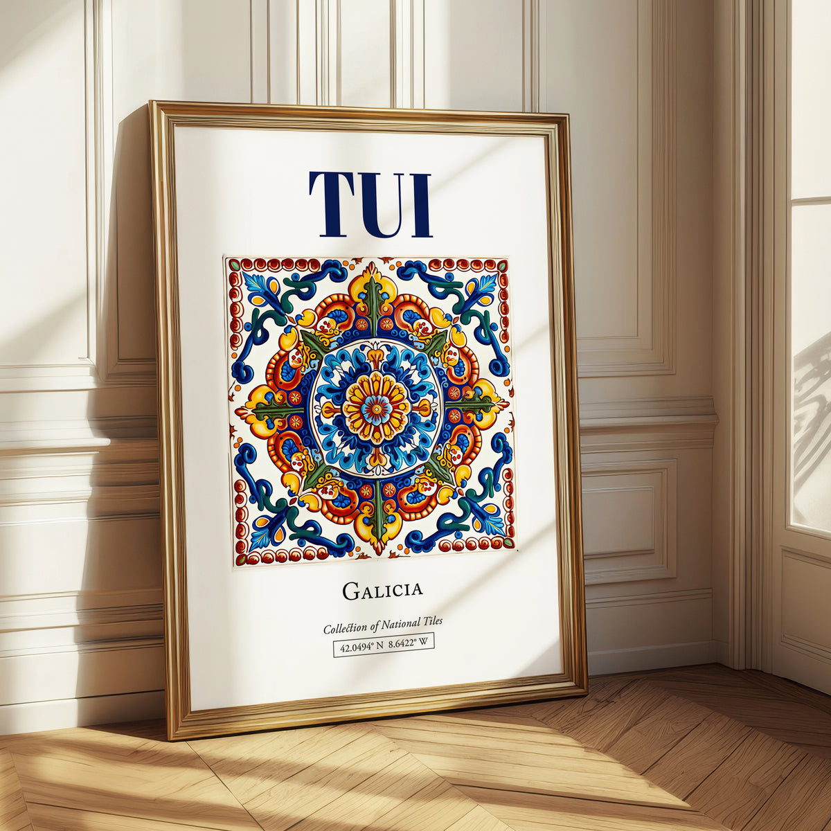 Tui, Spain – Historic Cities Art Print, styled in a charming Paris street view