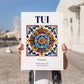 Tui, Spain – Historic Cities Art Print, no-text version framed in wood