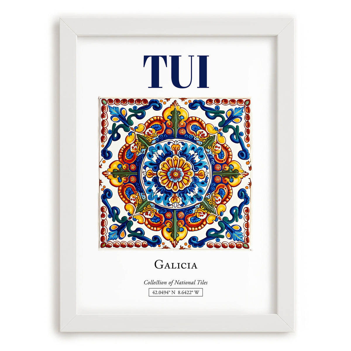Tui, Spain – Historic Cities Art Print, placed in minimal white frame
