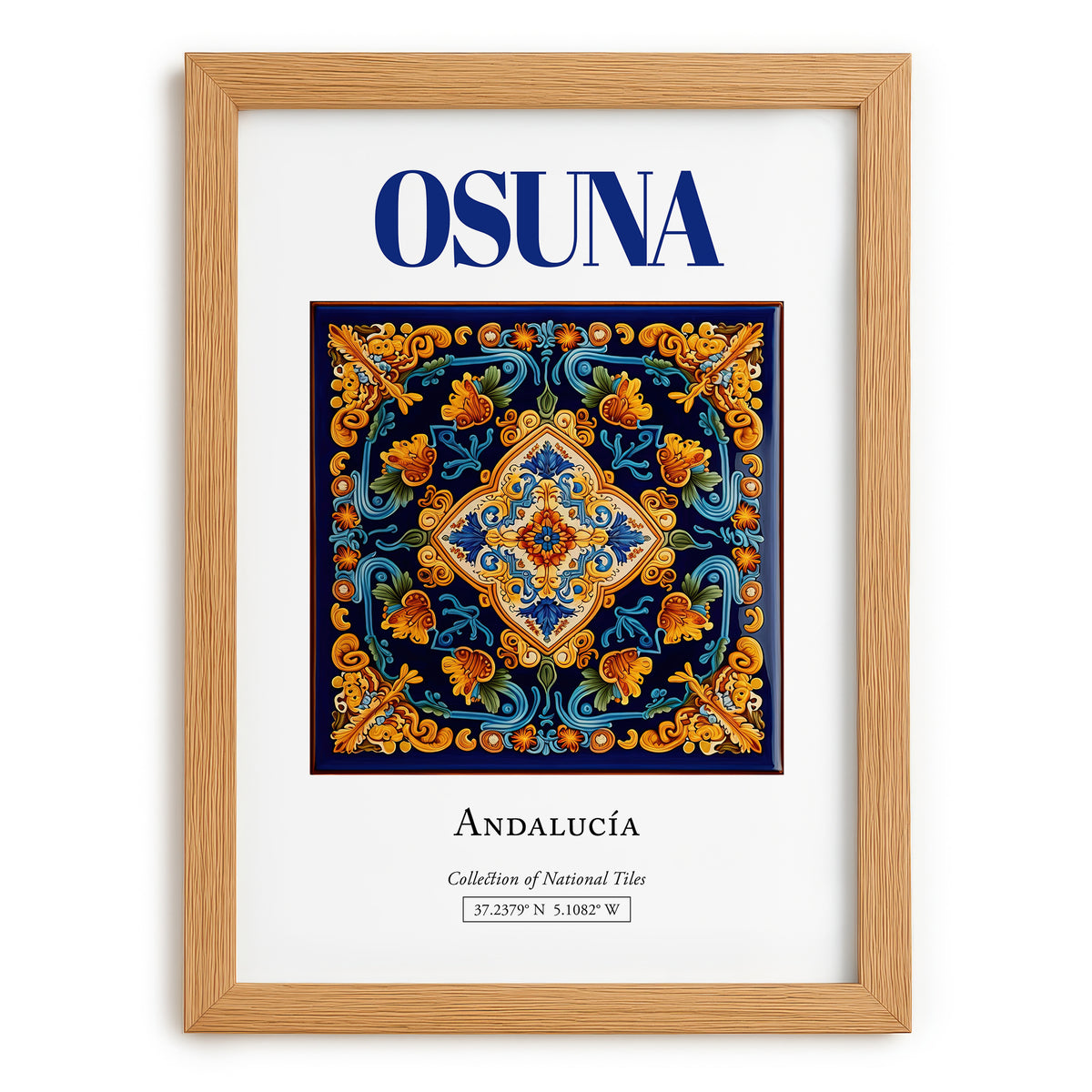 Osuna, Spain – Cityscape Wall Art, set in oak frame