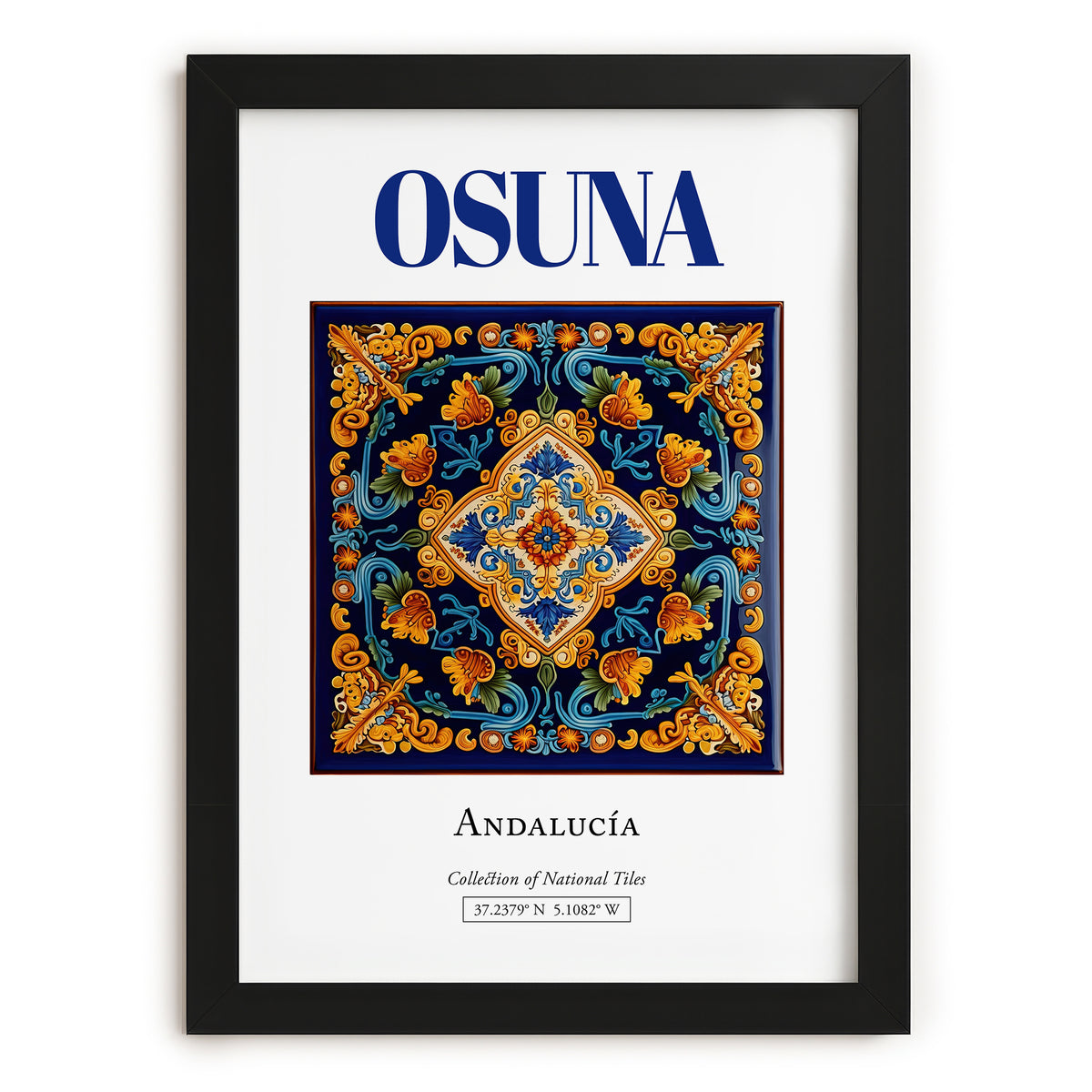 Osuna, Spain – Cityscape Wall Art, in sleek black frame