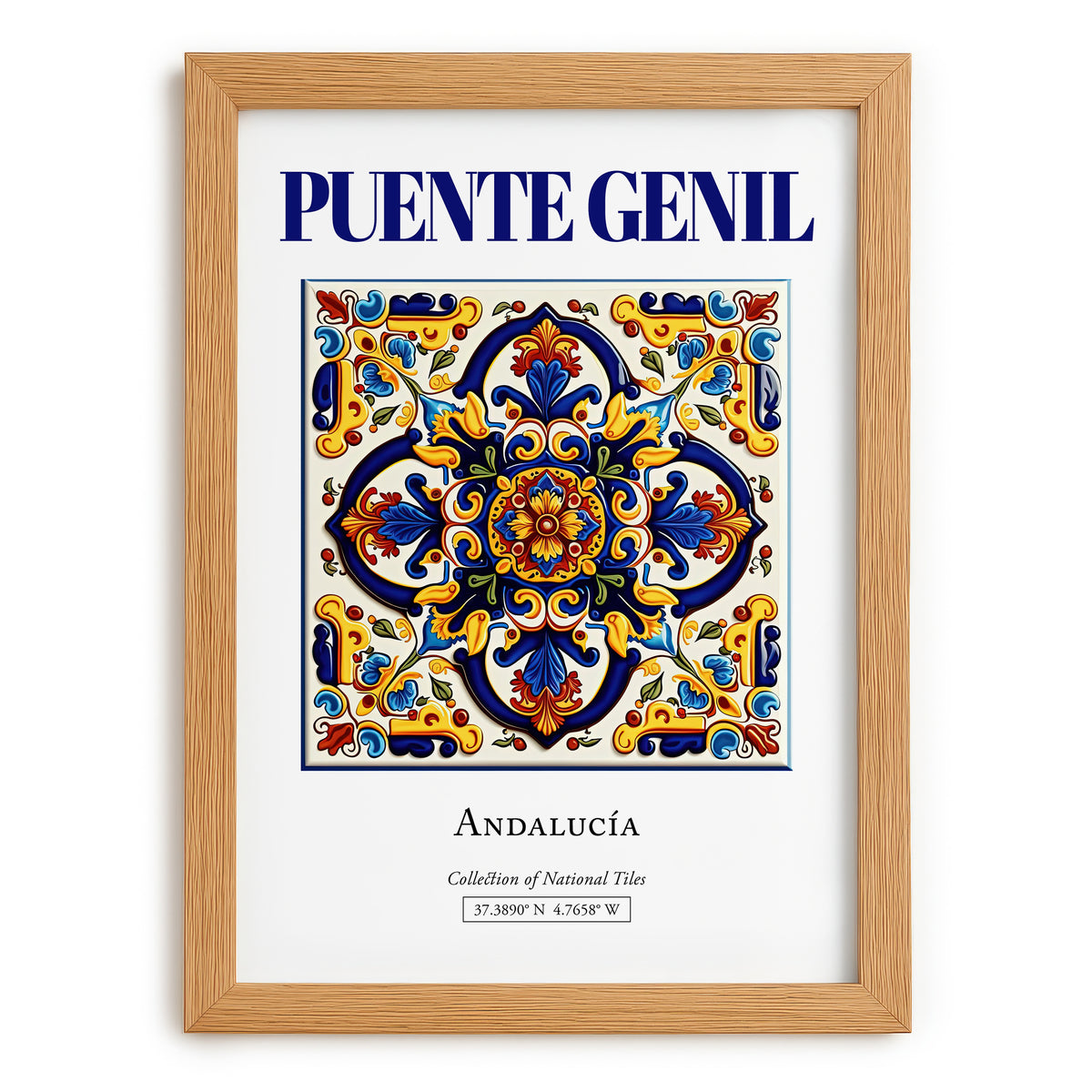 Puente Genil, Spain – Travel Poster, set in oak frame