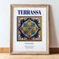 Terrassa, Spain – Wanderlust-Inspired Poster, in wooden frame leaning on the floor