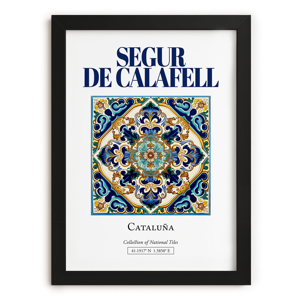 Segur de Calafell, Spain – Travel Print, in sleek black frame