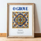 O Grove, Spain – Away From Home Poster, in wooden frame leaning on the floor