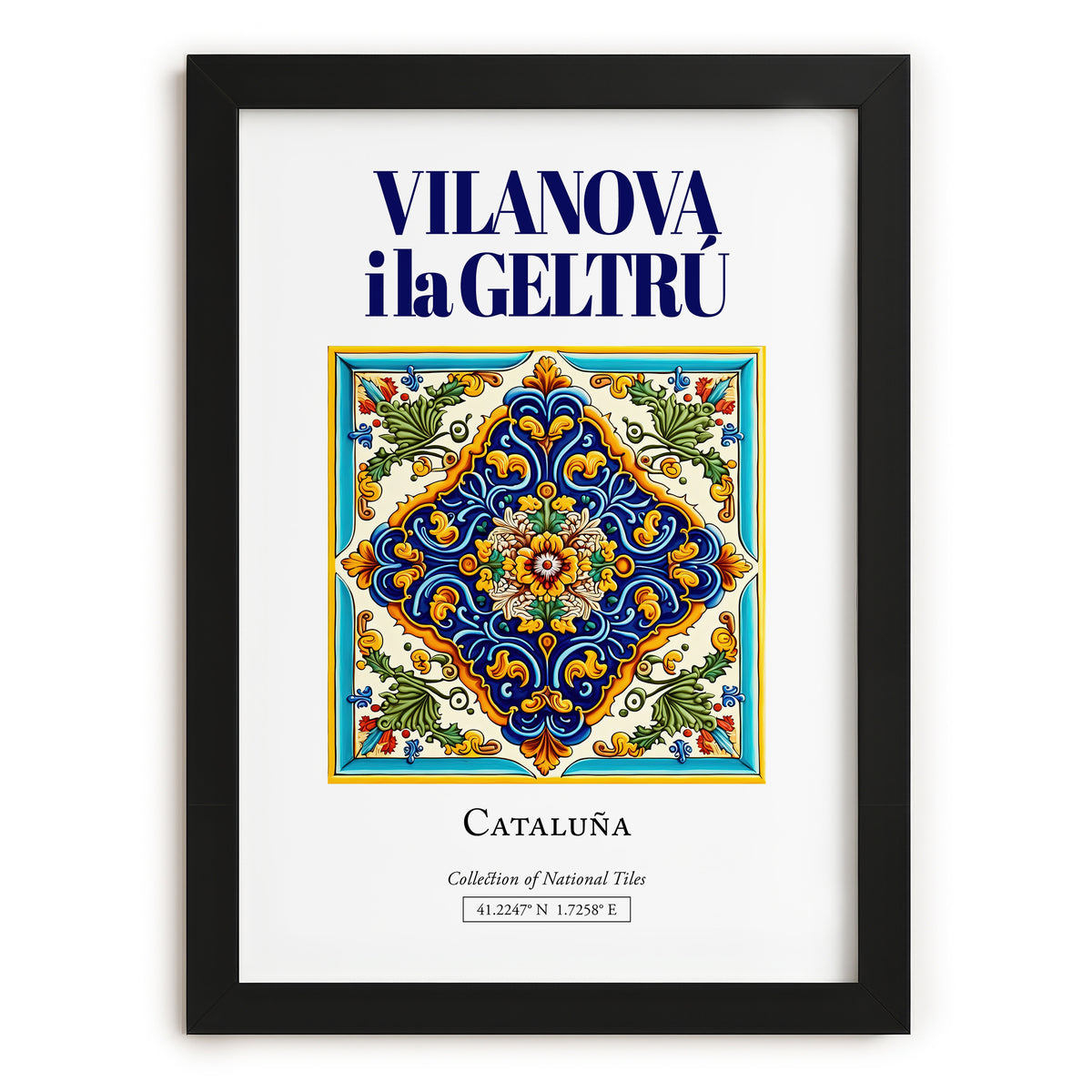 Vilanova i la Geltrú, Spain – Travel Print, in sleek black frame
