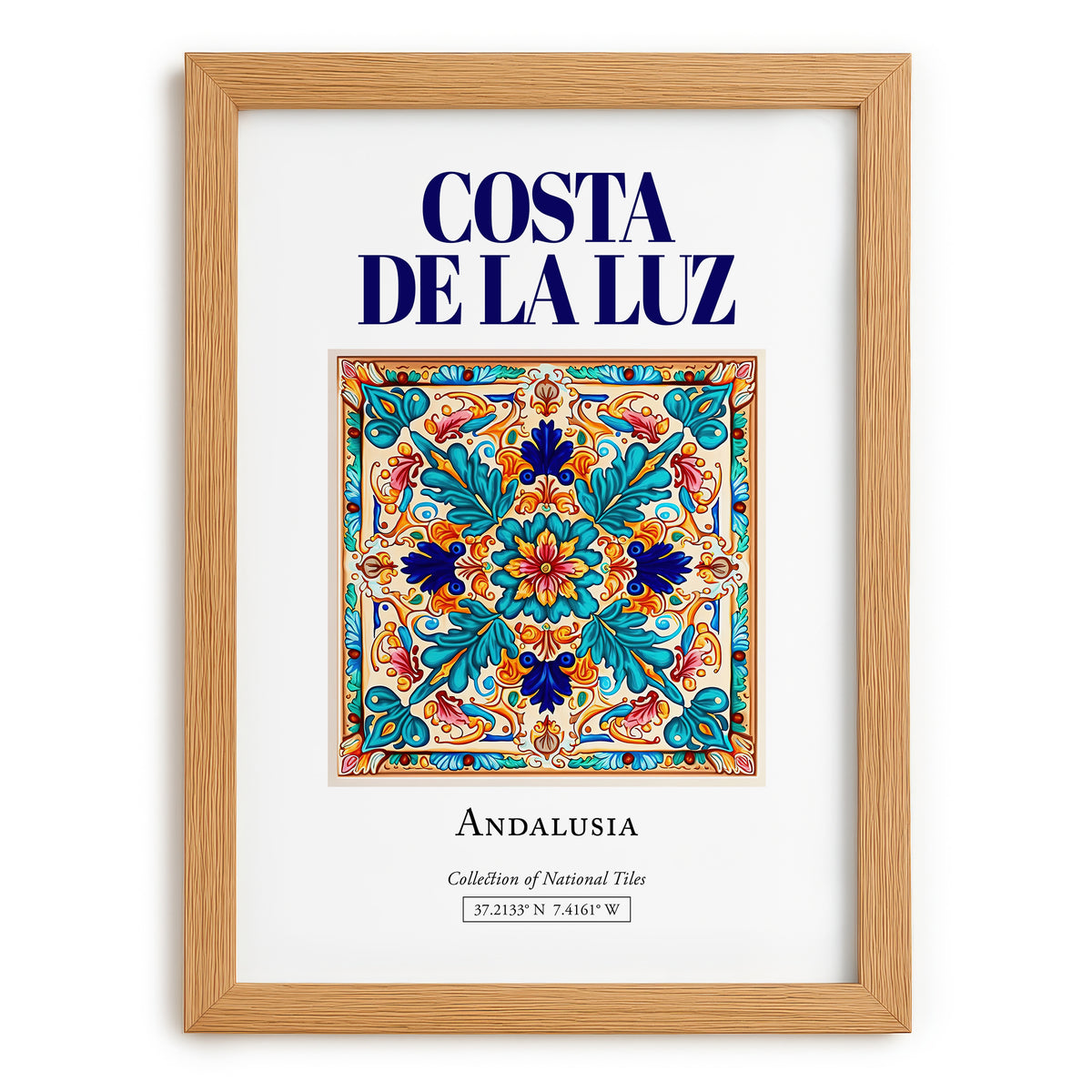 Costa de la Luz, Spain – Historic Cities Art Print, set in oak frame