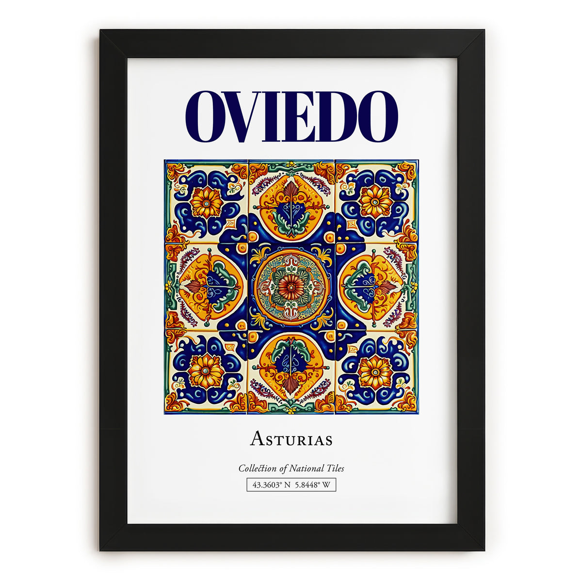 Oviedo, Spain – Global Wall Art, in sleek black frame