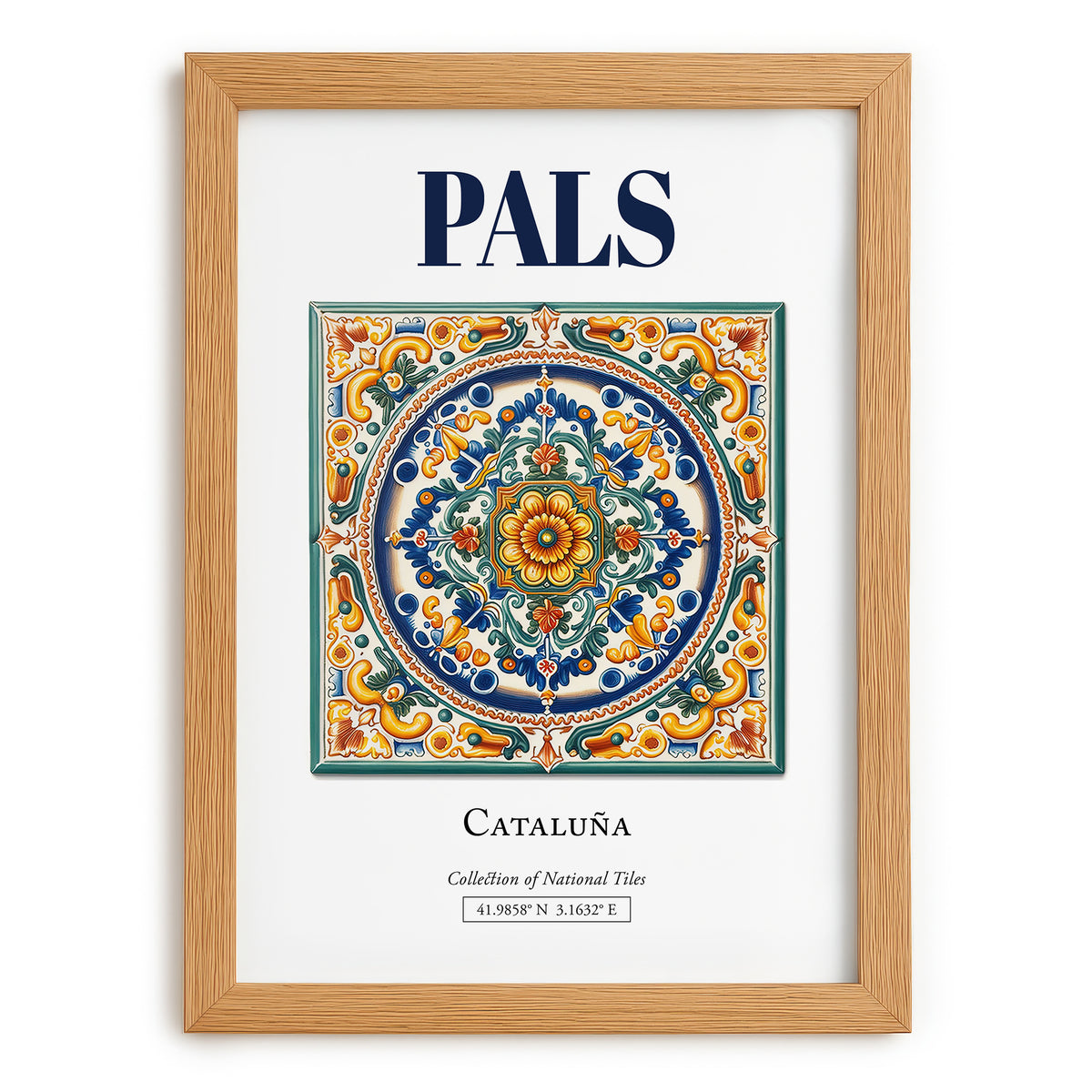 Pals, Spain – Travel Destination Art, set in oak frame
