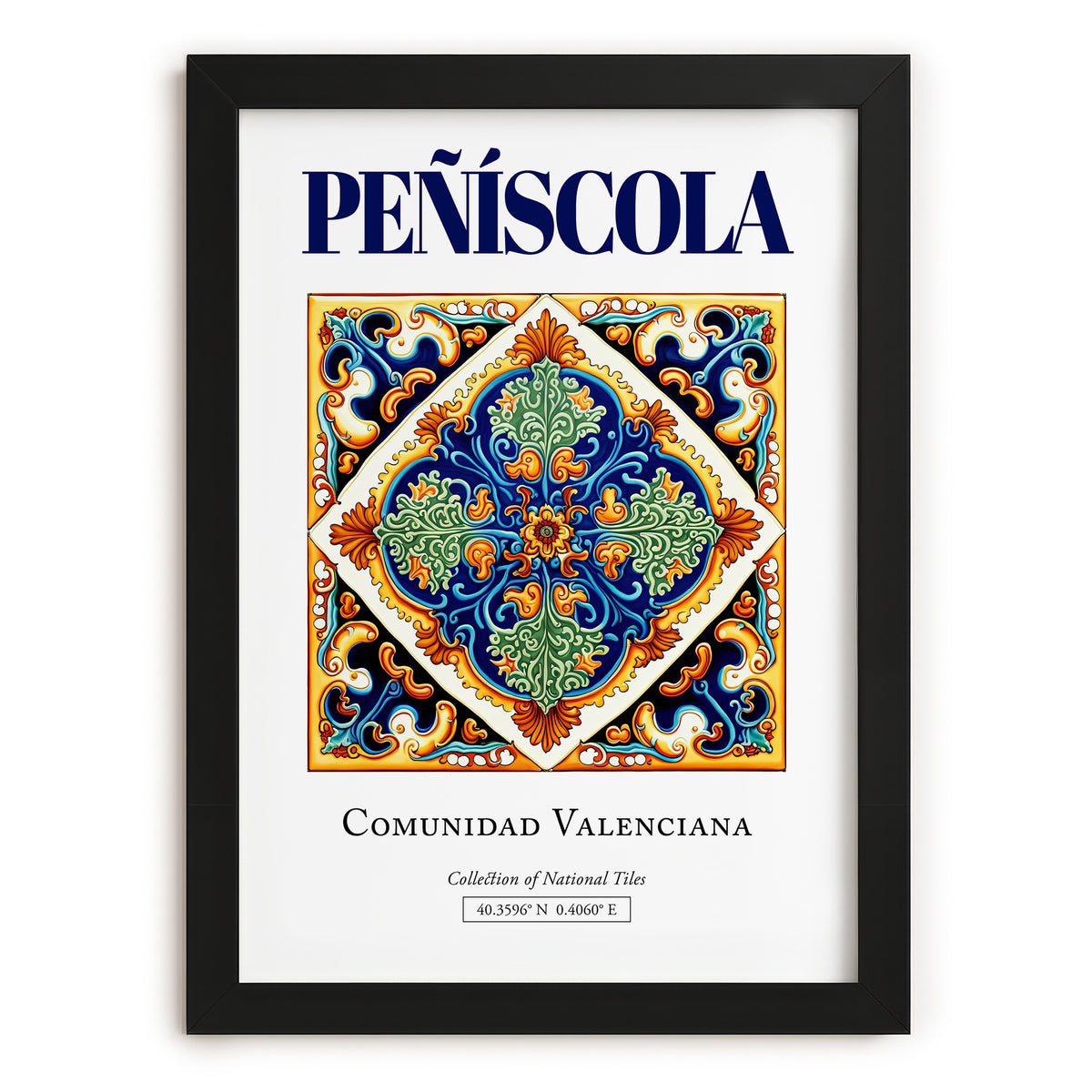 Peñíscola, Spain – World Travel Art, in sleek black frame