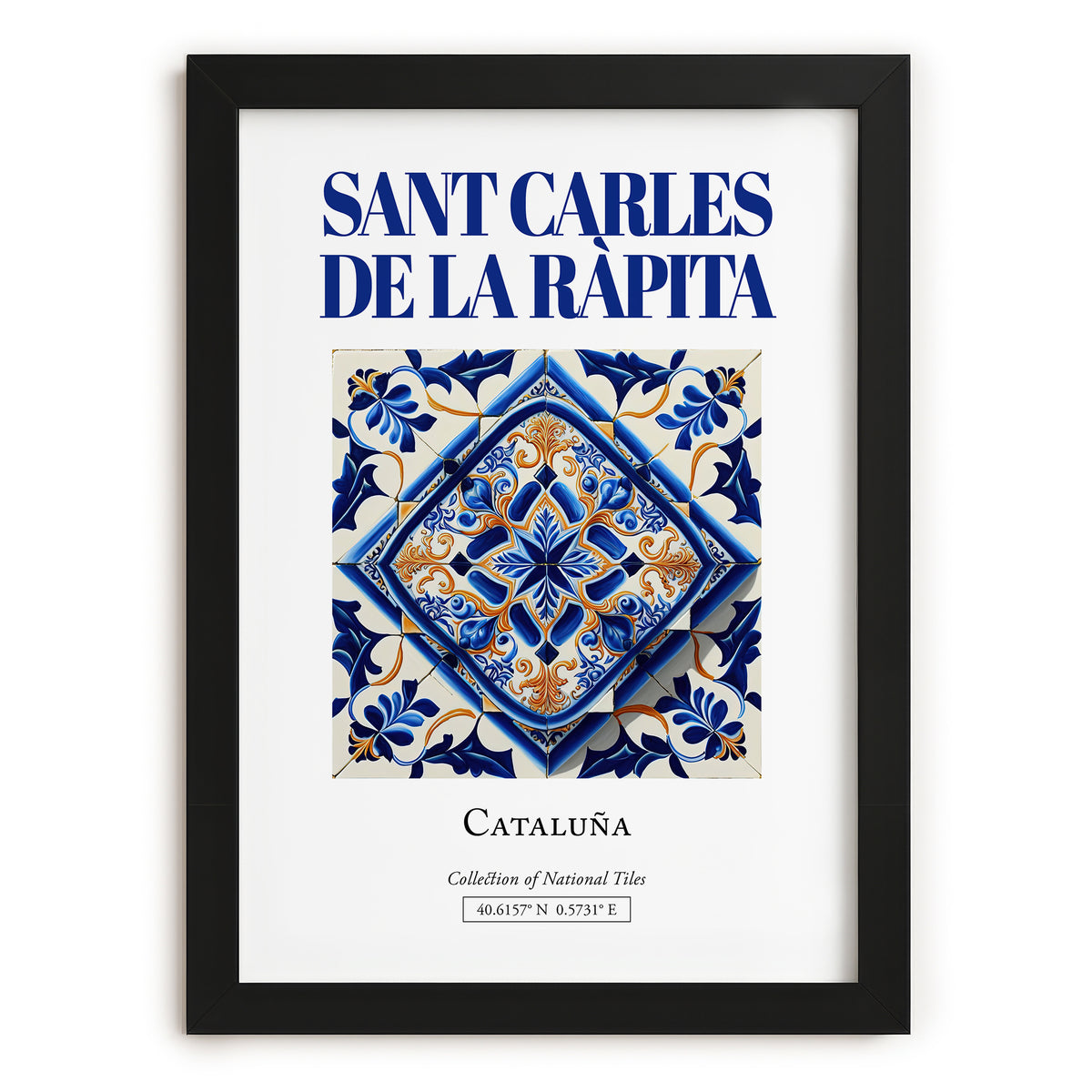 Sant Carles de la Ràpita, Spain – Wanderlust Wall Decor, in sleek black frame