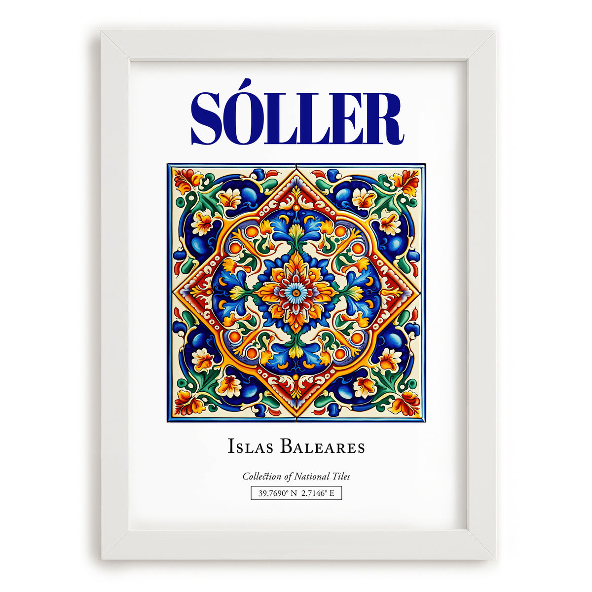 Sóller, Spain – Travel Print, placed in minimal white frame