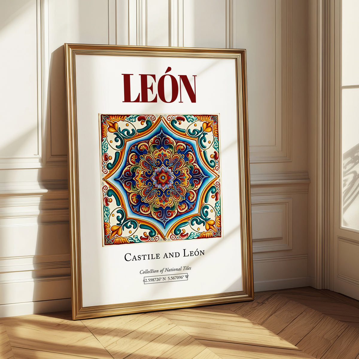 León, Spain – Travel Print, styled in a charming Paris street view
