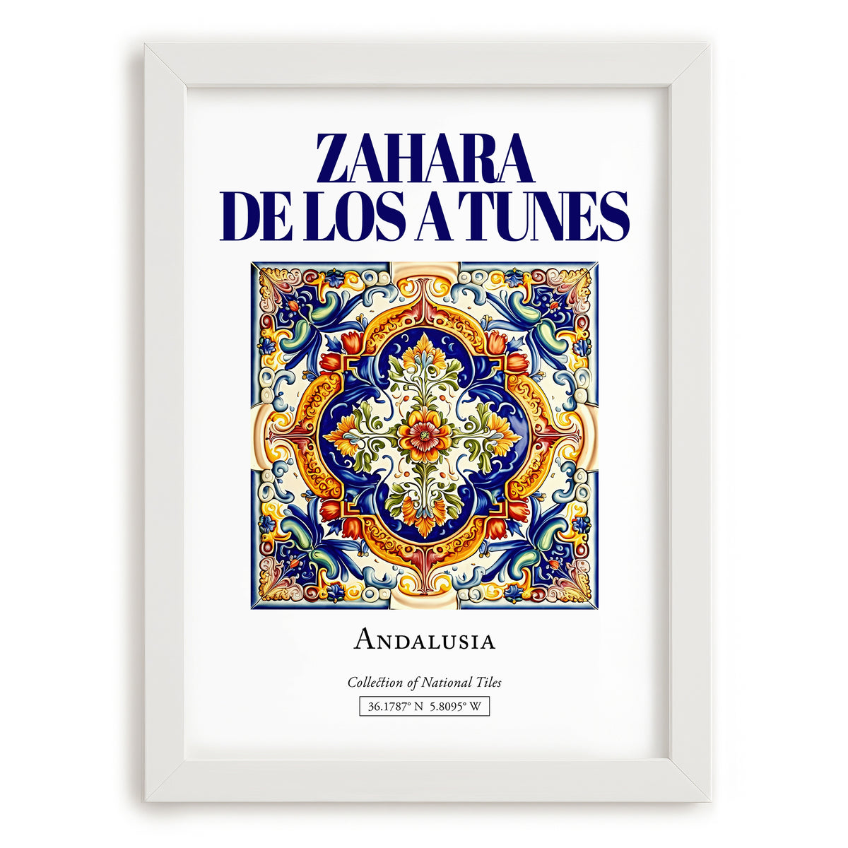 Zahara de los Atunes, Spain – Cultural Heritage Wall Art, placed in minimal white frame